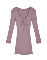 2Way Knit Square Collar Mini Dress