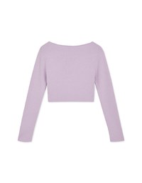 U Collar Knit Fitted Crop Top