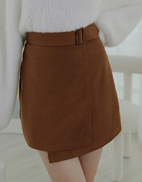 Belted Asymmetric A-Line Skirt