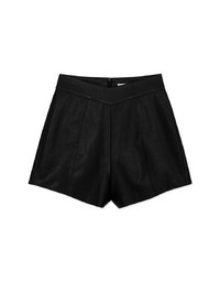 【Porima' Picks】Small V High Waist Slim Leather Shorts