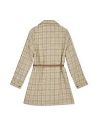Tweed Lapel Buttoned Mini Dress (With Belt)