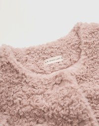 Buttoned Furry Loose Blazer Jacket