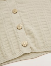 Lapel Collar Button Down Knit Knit Top