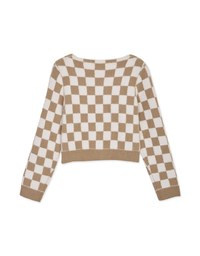 【Porima' Picks】 Tweed Plaid  Knit Crop Top