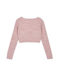【Porima' Picks】V Neck Mixed Color Buttoned Knit Crop Top