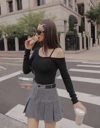 2WAY One Shoulder Twisted Knit Top