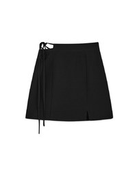 Side Cutout Tie Slit Skirt
