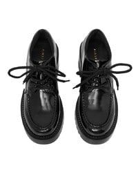 Lace-Up Platform Mid-Heel Loafers