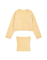 Buttoned Oversized Two Piece Knit Top