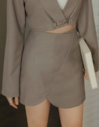 Irregular Slit Suit Skirt