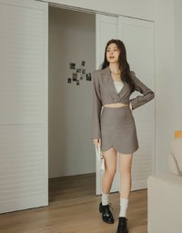 Irregular Slit Suit Skirt