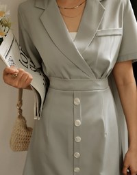 Lapel Suit Mini Dress