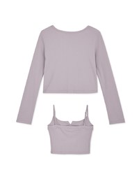 Two Piece V Neck Crop Knit Top