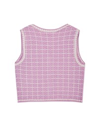 Tweed Bead Button Knit Vest