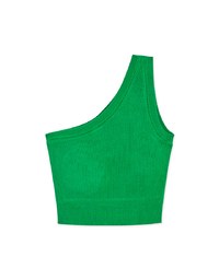 One Shoulder Knitted Top (With Padding)