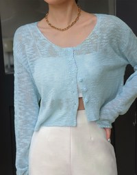 Mixed Color Knit Crop Top