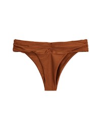 Shirred Cut-Out Bikini Bottom Trunck