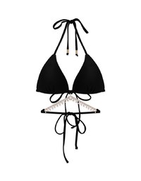 【PUSH UP】Jewelry Bikini Top With Detatchable Rhinestone Belt Accessories Bra Padded