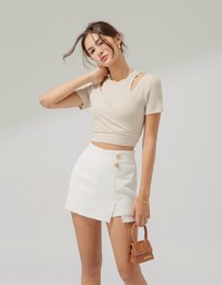Fake Two Piece Crossover Top