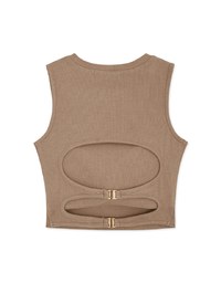 Back Hollow Button Low Back Vest (With Padding)