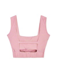 Striped Hollow Low Back Vest (With Padding)