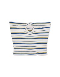 Striped Knotted Bra Padded Tube Top (With Padding)