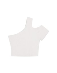 Asymmetric Slanted Shoulder Top (With Padding)