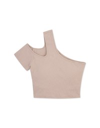 Asymmetric Slanted Shoulder Top (With Padding)
