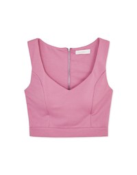 Peach Neck Silky Tank Top (With Padding)