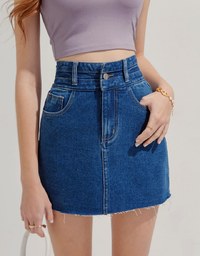 High WaistedDenim Jeans Skirt