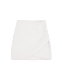 Side Shirred Wrap Bodycon Skirt