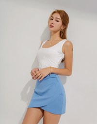 Side Shirred Wrap Bodycon Skirt