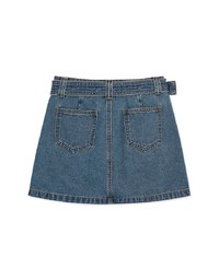 Sleek Denim Jeans High Waisted Skirt (With Belt)