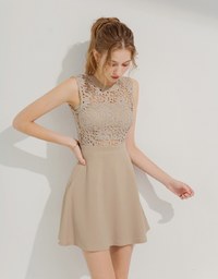 Hollow Lace Mini Dress