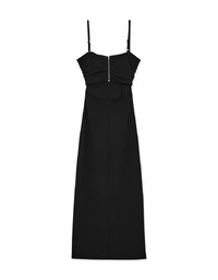 French Style Back Hollow Slit Maxi Dress (With Padding)