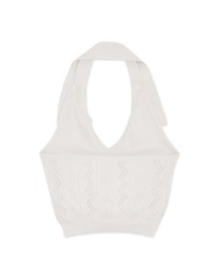 Lapel Knit Fitted Tank Top (With Padding)
