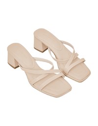 Cross-Strap Mid-Heel Sandals