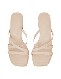 Cross-Strap Mid-Heel Sandals