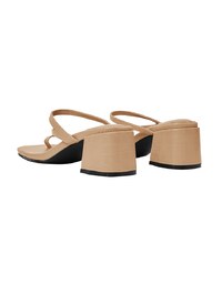 Slip-On Embossed Mid-Heel Sandals