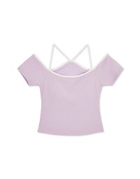 2WAY Thin Shoulder Knitted Top (With Padding)