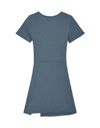 Knit Fitted Slit Mini Dress