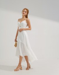 2WAY Hollow Tie Mermaid Maxi Dress (With Padding)