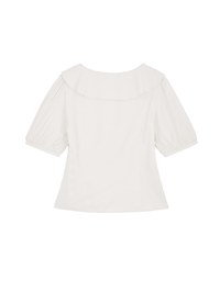 Overlap Ruffle Puff Sleeve Top