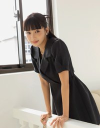 Tweed Lapel Single Button Mini Dress