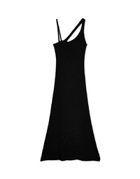Asymmetric Bodycon Slit Maxi Dress (With Padding)