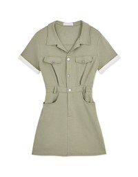 Workwear Lapel Mini Dress