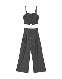 Edgy Chic Suit Pants Set Wear (With Padding)