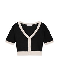 Two Tone Knit Cropped Top