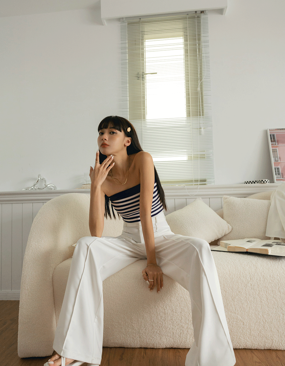 Striped Knit Tube Top