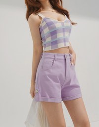 Solid Color High Waisted Shorts
